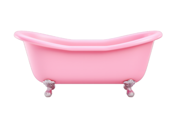 Pink Bathtub isolated on white background. Generative AI
