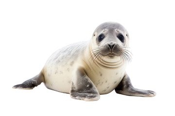 Seal pup isolated on white background. Generative AI
