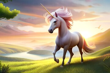 Obraz na płótnie Canvas Rainbow Unicorn Euphoria generative ai