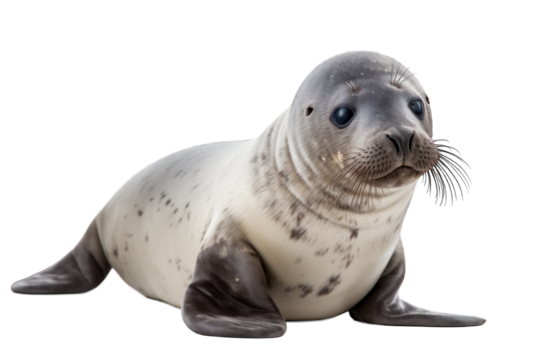 Seal pup isolated on white background. Generative AI
