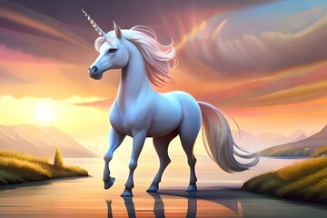 Obraz na płótnie Canvas Journey Through Unicorn Enchantment generative ai