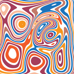 ABSTRACT ILLUSTRATION MARBLED TEXTURE LIQUIFY PSYCHEDELIC PASTEL COLORFUL DESIGN. OPTICAL ILLUSION BACKGROUND VECTOR DESIGN