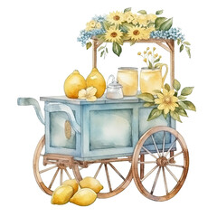 Watercolor Refreshing Lemonade Stand