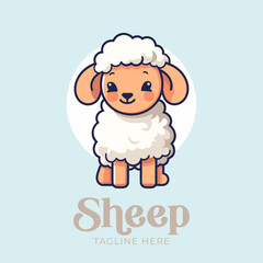 Design with Impact: Modern Cute Sheep Logo Mascot Illustration for Icon, Flyer, and Poster
