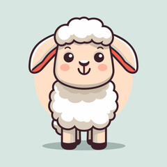 Modern Cute Sheep Logo Mascot Illustration for Icon, Poster, and Flyer Design