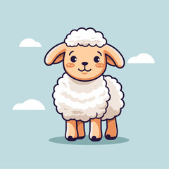 Create the Perfect Design: Modern Cute Sheep Logo Mascot Illustration for Iconic Icon, Flyer, and Advertisement