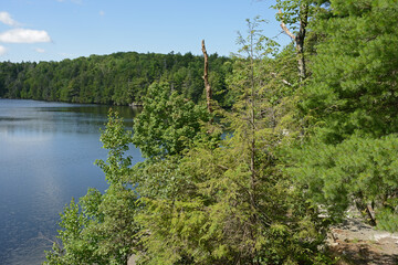 Minnewaska State Park Preserve located on Shawangunk Ridge in Ulster County, New York. Water...