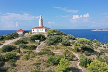Fototapeta na wymiar Struga Lighthouse, located in Rt, Croatia