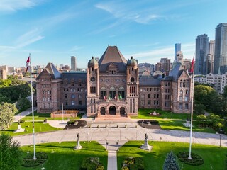 Tranquil Morning at Queen's Park: A Glimpse of Ontario's Capital downtown Toronto.