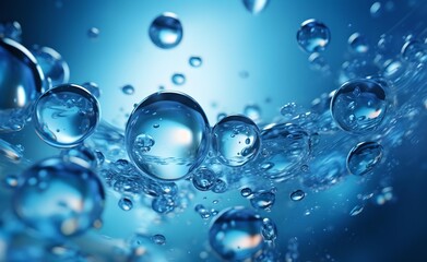 Blue transparent water bubbles.