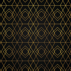 Golden abstract linear luxury style 81 pattern, square modern pattern design.