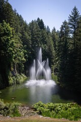 Decorative Moving Fountain in Butchart Gardens.