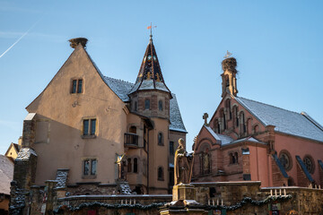 Medieval town Eguisheim in Alsace, France