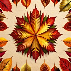 autumn leaves seamless pattern Generator by using AI Technology