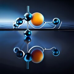 abstract background with molecules Generator by using AI Technology