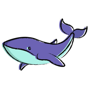 Hand drawn Whale icon