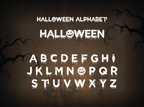 zombie alphabet letter C. Halloween font. 3D Rendering Stock Photo