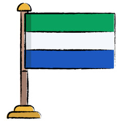 Hand drawn Sierra Leone flag icon