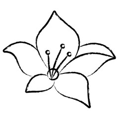 Hand drawn Blue Bell flower icon