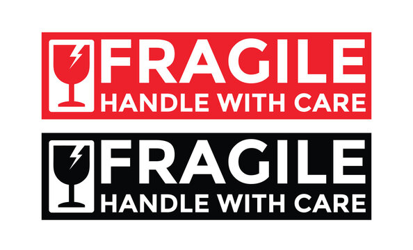 Fragile Handle with Care Sticker lable Vector EPS 10
