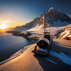 Fototapeta premium sunset in the mountains