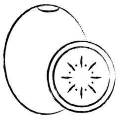 Hand drawn Kiwi cut icon