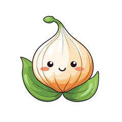 Garlic watercolor vector illustration, Vegetable isolated on transparent background, AI Generative