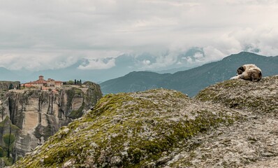 Beautiful shot of the Meteora monasteries in Kalabaka, Greece