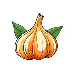 Garlic watercolor vector illustration, Vegetable isolated on transparent background, AI Generative