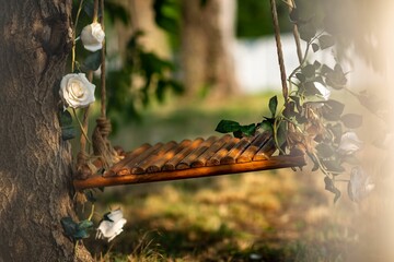 Closeup shot of a wedding decoration.