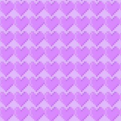Purple pixel pattern of hearts on a purple background