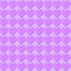 Purple pixel pattern of hearts on a purple background