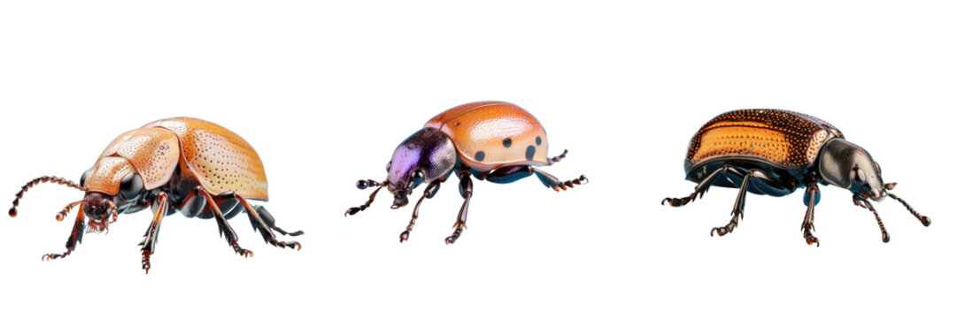 Male Trogoderma ornatum beetle part of Dermestidae family isolated on transparent background