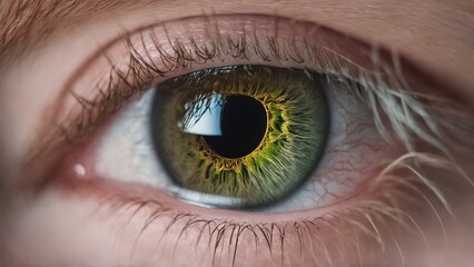 Fototapeta premium white person with green eye