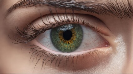 Fototapeta premium white person with green eye