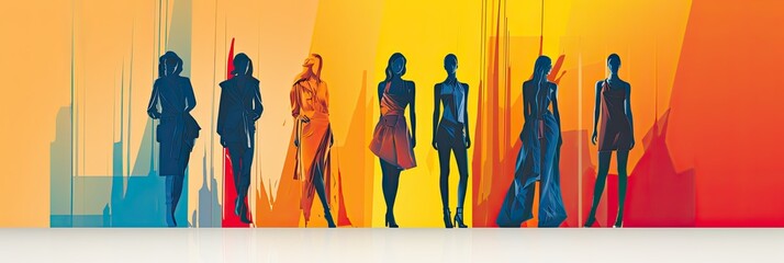 High fashion banner design with wide angle and bold colors