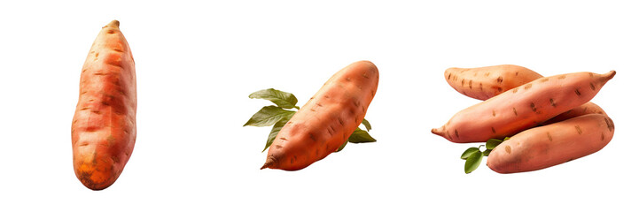 Japanese sweet potato on transparent background with clipping path