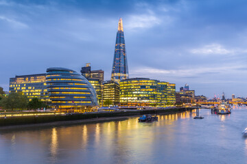 London on the Thames at night