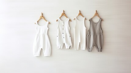 Kids Bodysuits on White Background. AI generated