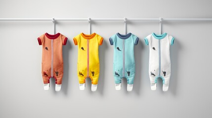 Kids Bodysuits in different colors. AI generated