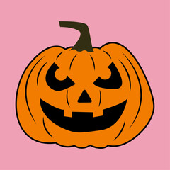 Halloween Pumpkin vector illustration, Jack on lantern illustration