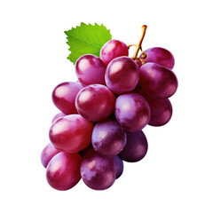 red grapes bunch isolated on white background. Generative AI