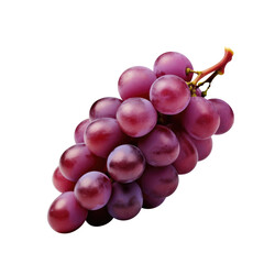 red grapes bunch isolated on white background. Generative AI