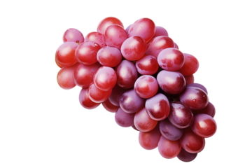 red grapes bunch isolated on white background. Generative AI