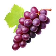 Fototapeta premium red grapes bunch isolated on white background. Generative AI