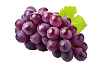 red grapes bunch isolated on white background. Generative AI