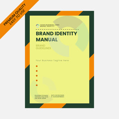 Brand Guidelines template design. Brand Identity presentation marketing. Logo Guideline template. Logo Guide cover Book. Logo minimal presentation design