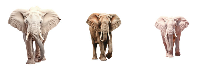 Elephant standing alone on transparent background