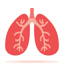 Lungs human internal organ Vector Icon Design Template. Asthma disease. Human lungs. Sars disease, coronaviruses in the lung. The coronavirus causes the severe illness SARS. Pulmonary hypertension. 