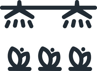 Water irrigation icon. Automatic drip watering. Vector element. PNG, transparent background.